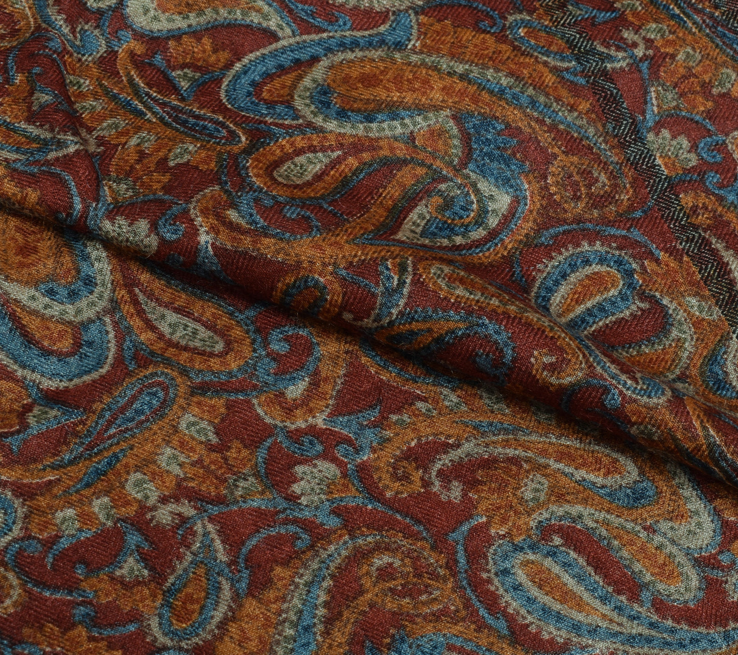 Sushila Vintage Cream Dupatta 100% Pure Woolen Woven Zig-Zag Long Stole Scarves