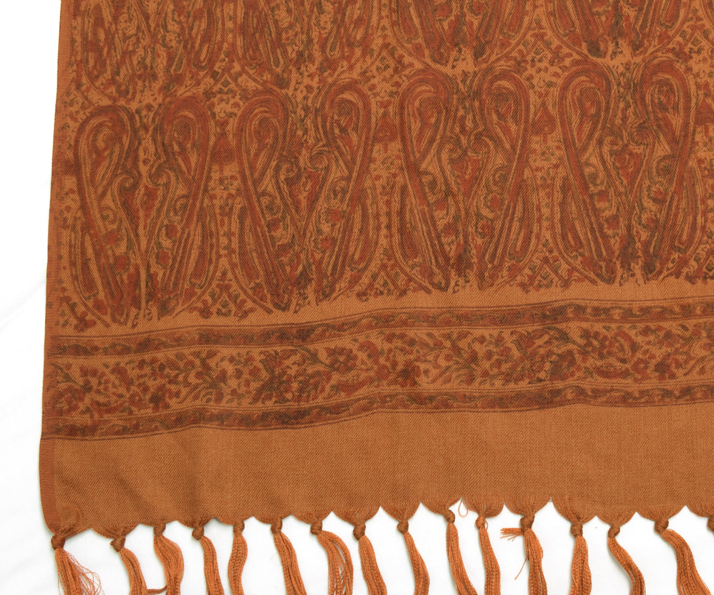 Sushila Vintage Indian Dupatta Blend Woolen Hand Block Printed Floral Long Stole