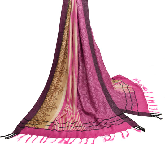 Sushila Vintage Multi-Color Dupatta 100% Pure Woolen Woven Soft Long Stole Wrap
