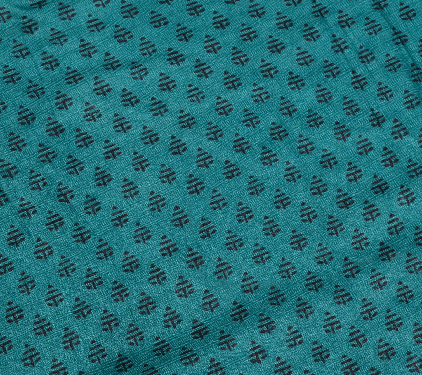 Sushila Vintage Teal Blue Dupatta 100% Pure Woolen Woven Floral Long Stole Veil