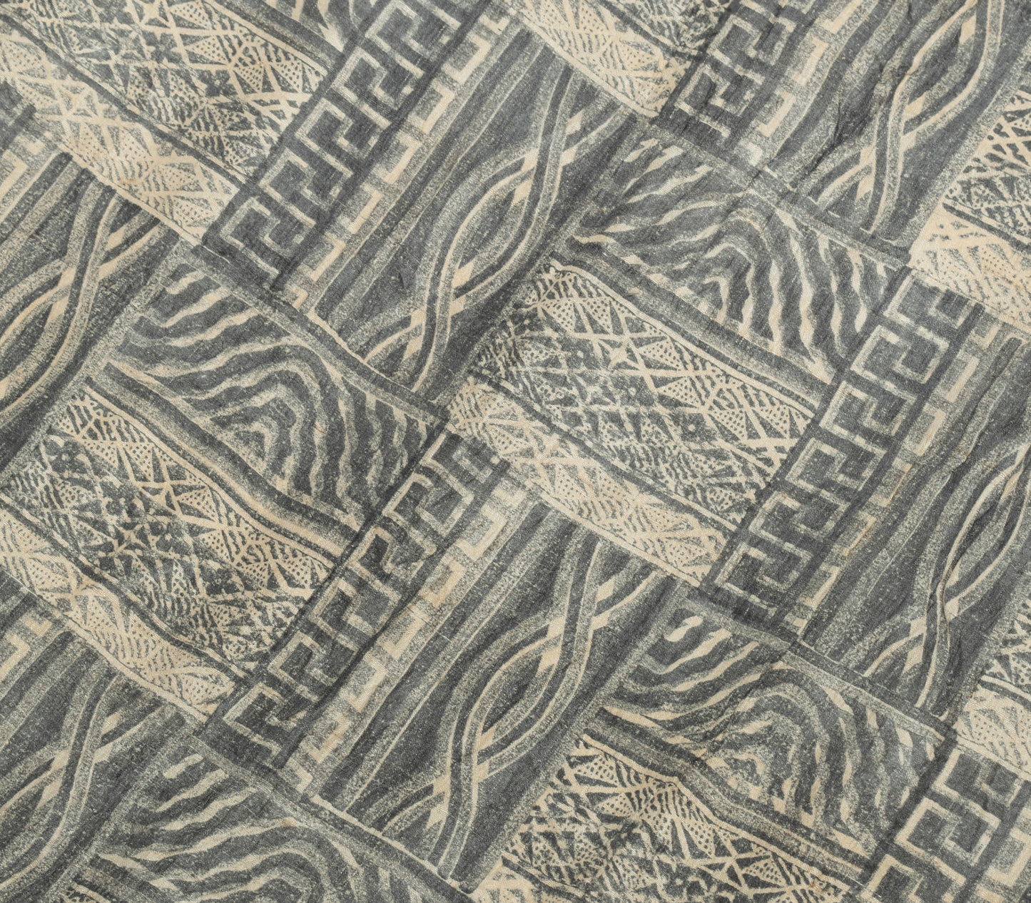 Sushila Vintage Gray Dupatta 100% Pure Silk Woven Abstract Printed Long Stole