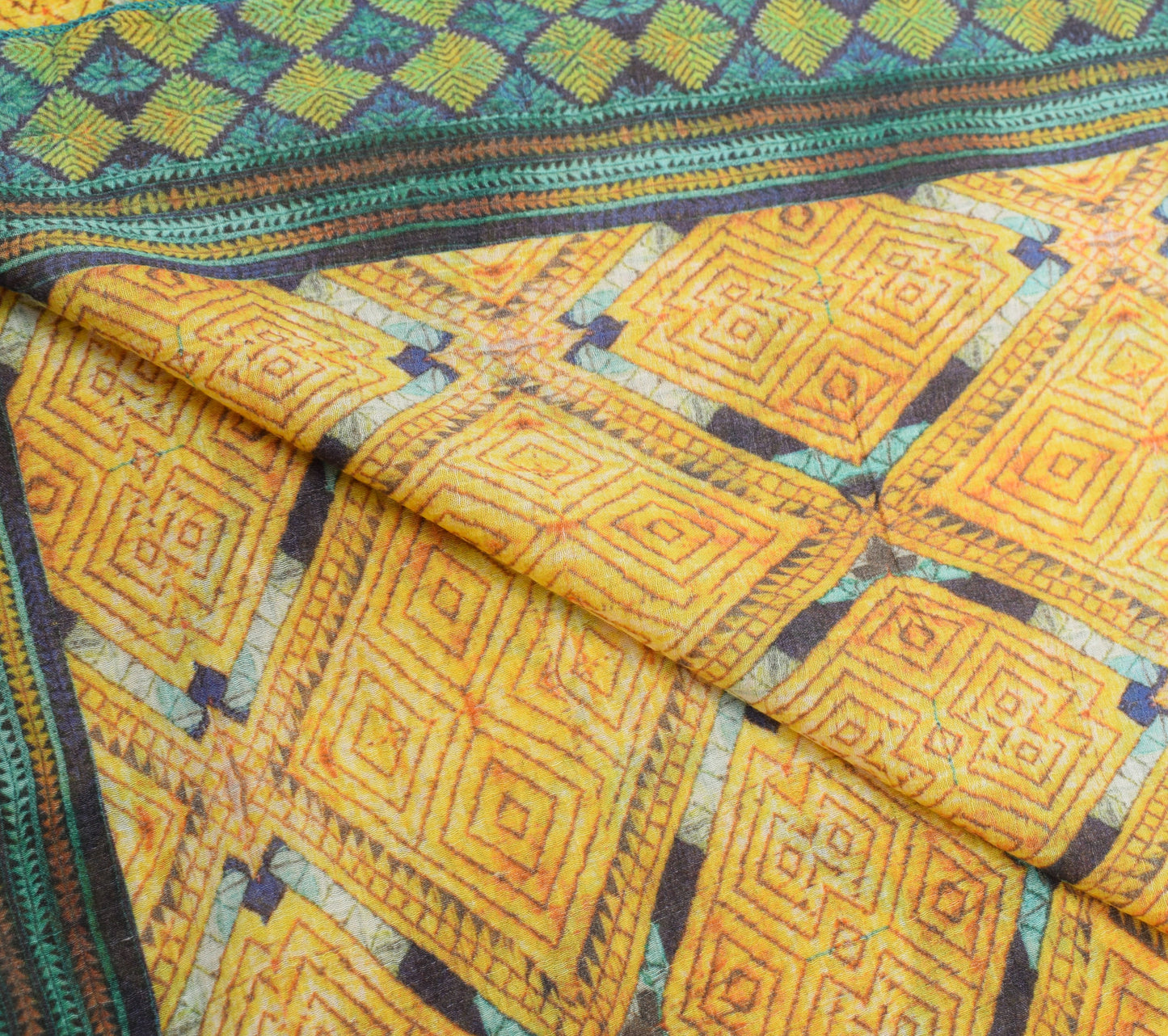 Sushila Vintage Yellow Dupatta Blend Cotton Digital Printed Soft Long Stole Wrap