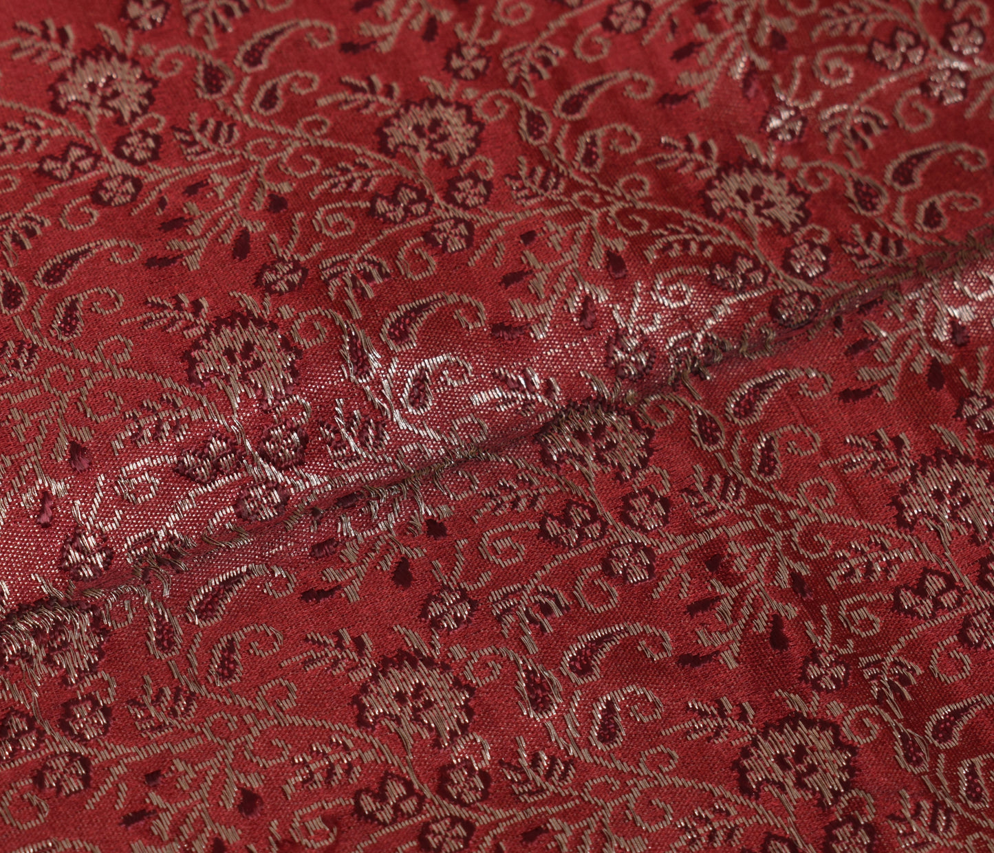 Sushila Vintage Maroon Banarasi Dupatta 100% Pure Satin Silk Woven Long Stole