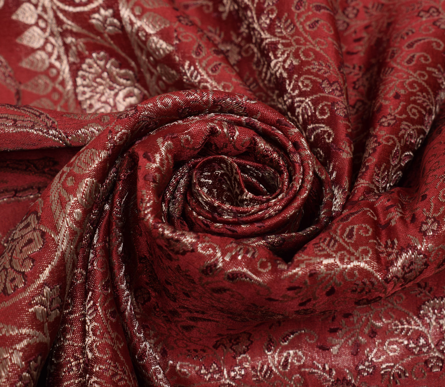 Sushila Vintage Maroon Banarasi Dupatta 100% Pure Satin Silk Woven Long Stole