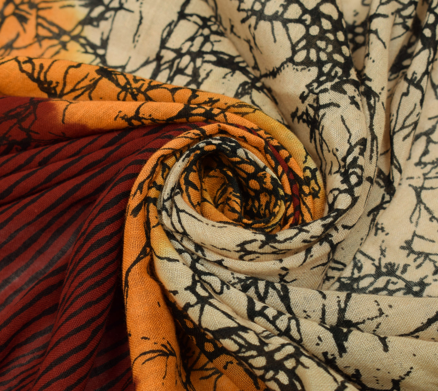 Sushila Vintage Cream Dupatta 100% Pure Cotton Printed Soft Long Stole Scarves