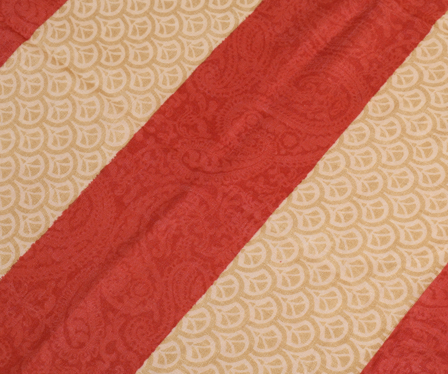 Sushila Vintage Red Indian Dupatta 100% Pure Woolen Woven Floral Long Stole Veil