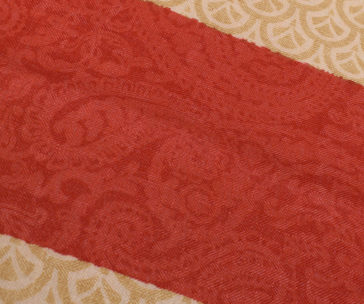 Sushila Vintage Red Indian Dupatta 100% Pure Woolen Woven Floral Long Stole Veil