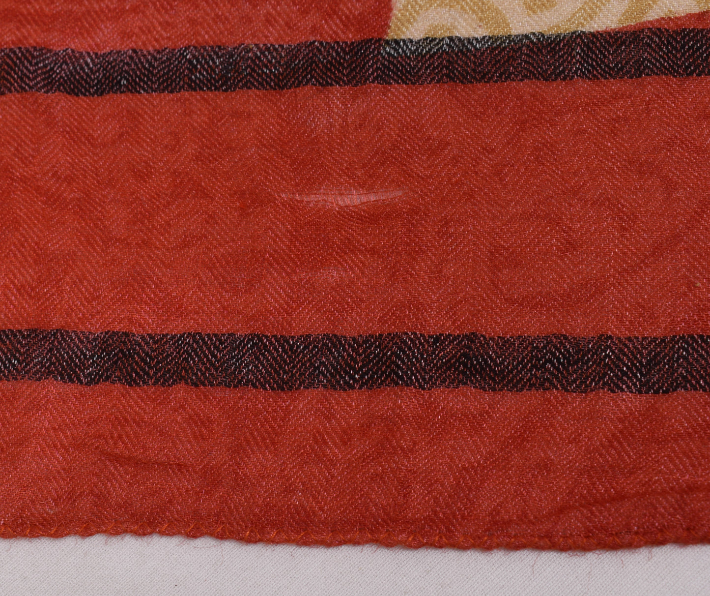 Sushila Vintage Red Indian Dupatta 100% Pure Woolen Woven Floral Long Stole Veil