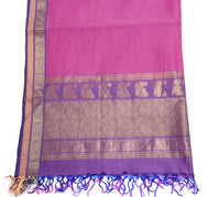 Sushila Vintage Pink Indian Dupatta 100% Pure Silk Checks Woven Long Stole Veil
