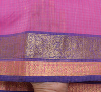 Sushila Vintage Pink Indian Dupatta 100% Pure Silk Checks Woven Long Stole Veil