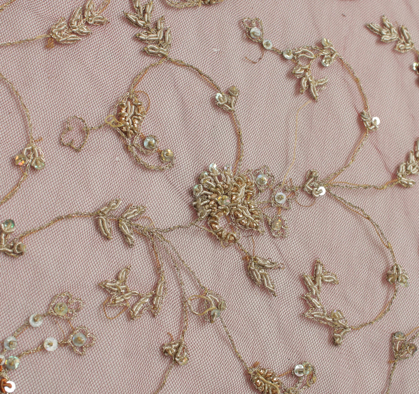 Sushila Vintage Burgundy Heavy Dupatta Net Mesh Hand Beaded Zardozi Long Stole