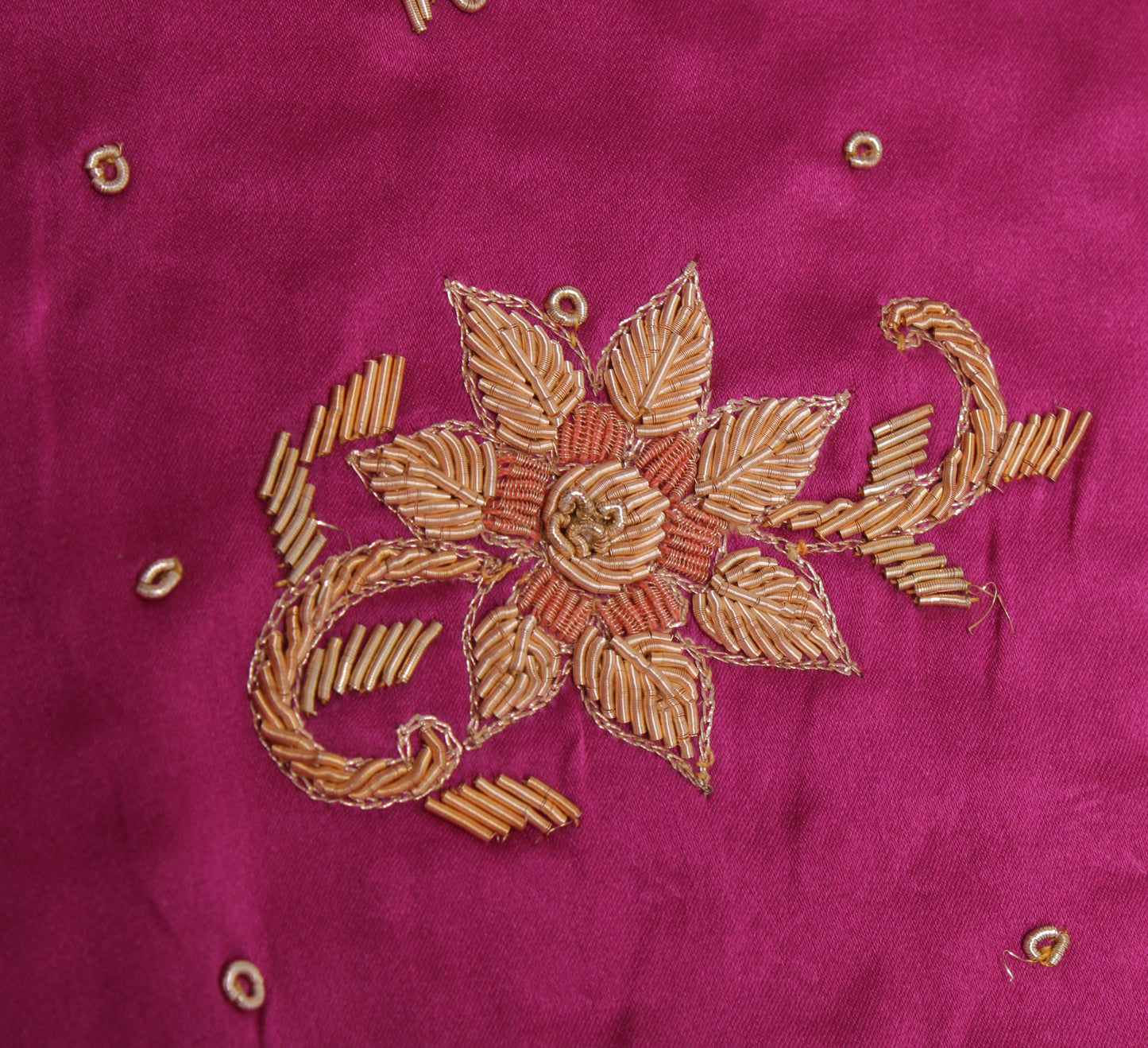 Sushila Vintage Magenta Heavy Dupatta Pure Silk Hand Beaded Long Stole Scarves